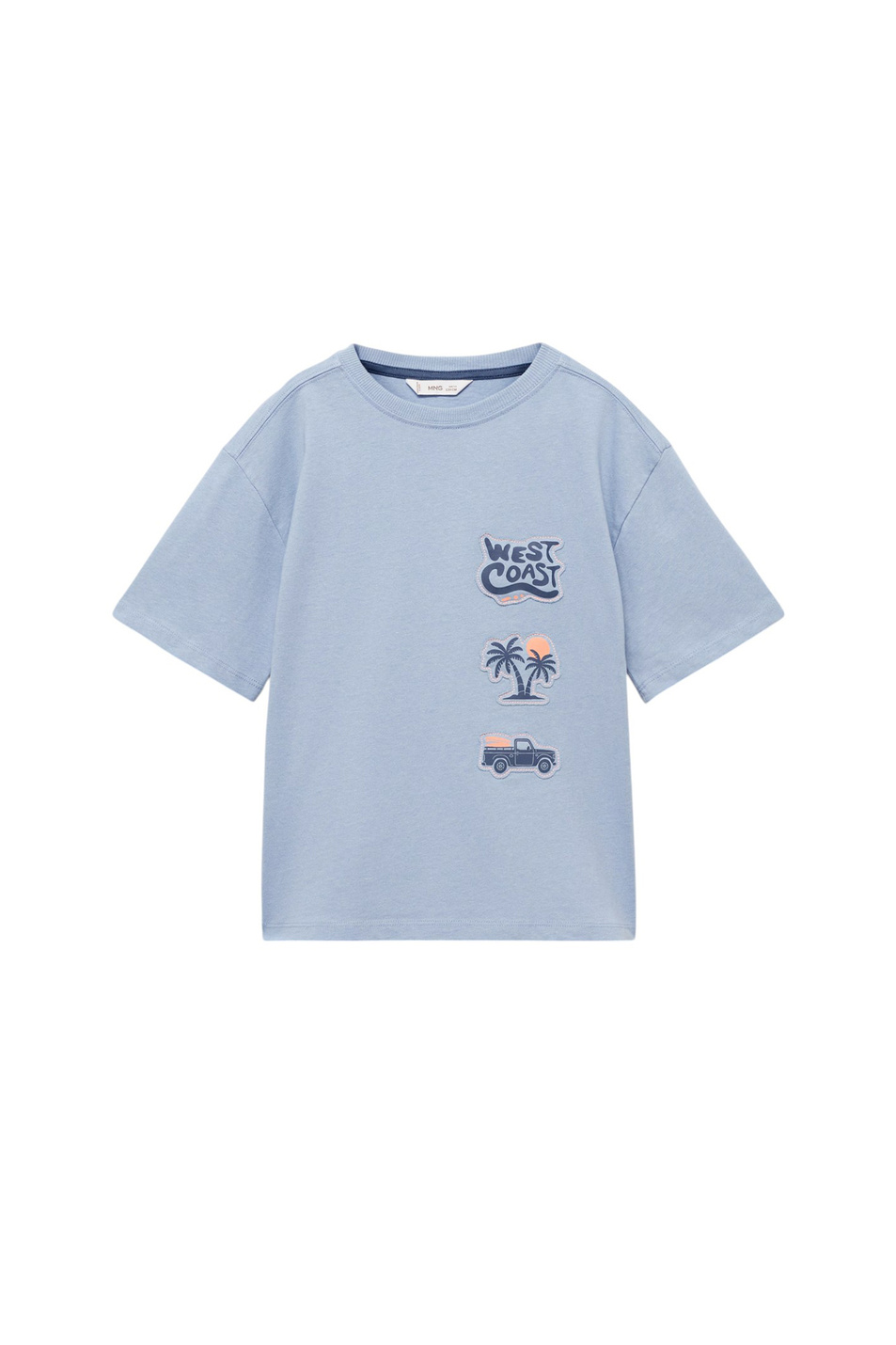 Мальчикам Mango Kids Футболка RUSTIC из хлопка с нашивками (цвет ), артикул 87038269 | Фото 1