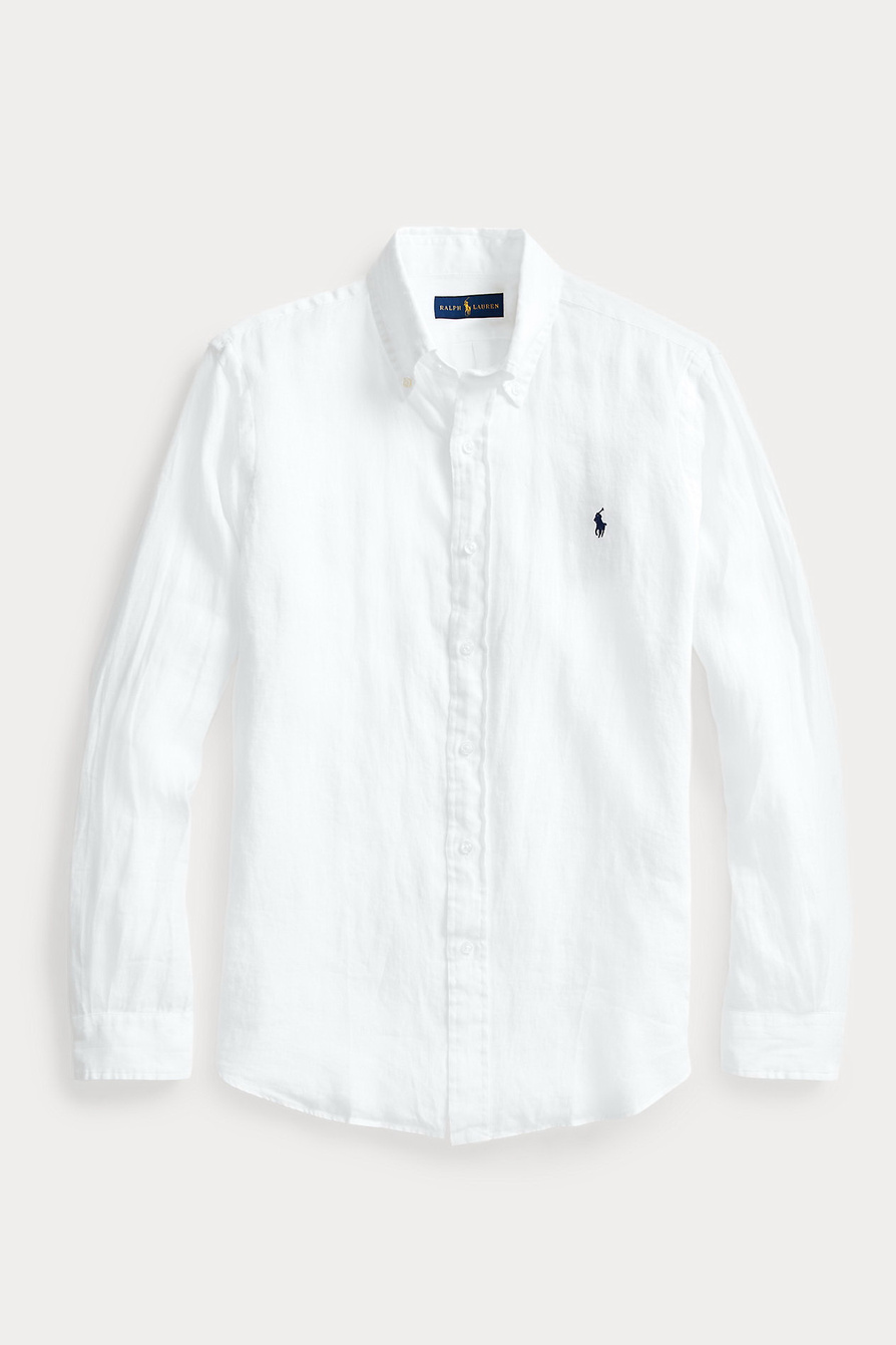 Polo Ralph Lauren ❤ мужская рубашка из натурального льна со скидкой 20%,  белый цвет, размер , цена 349.99 BYN