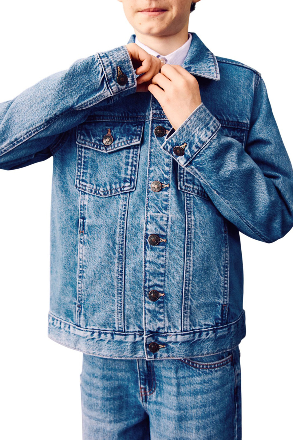 Мальчикам Mango Kids Куртка джинсовая JOHN (цвет ), артикул 27084403 | Фото 4