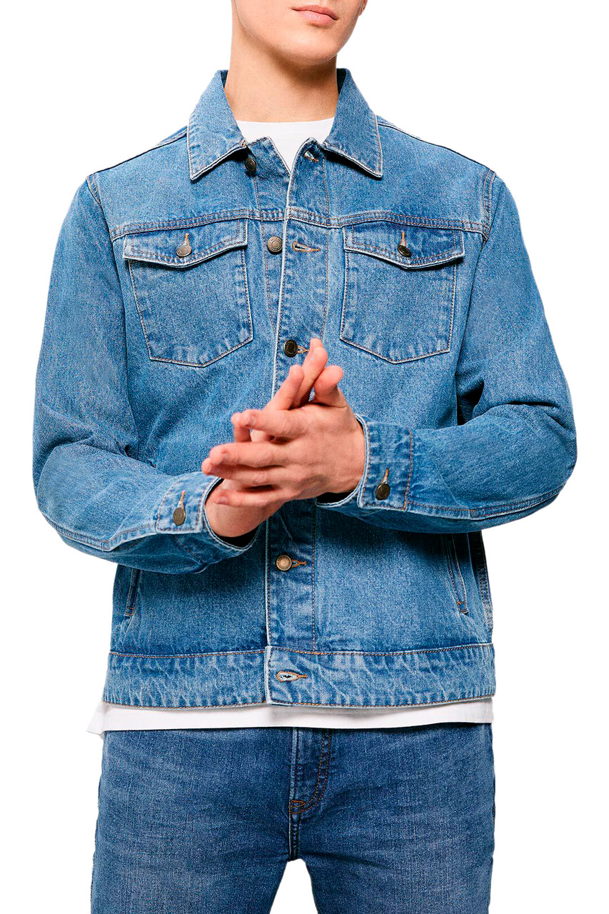 Джинсовая куртка из натурального хлопка|Основной цвет:Голубой|Артикул:2835262 | Фото 1
