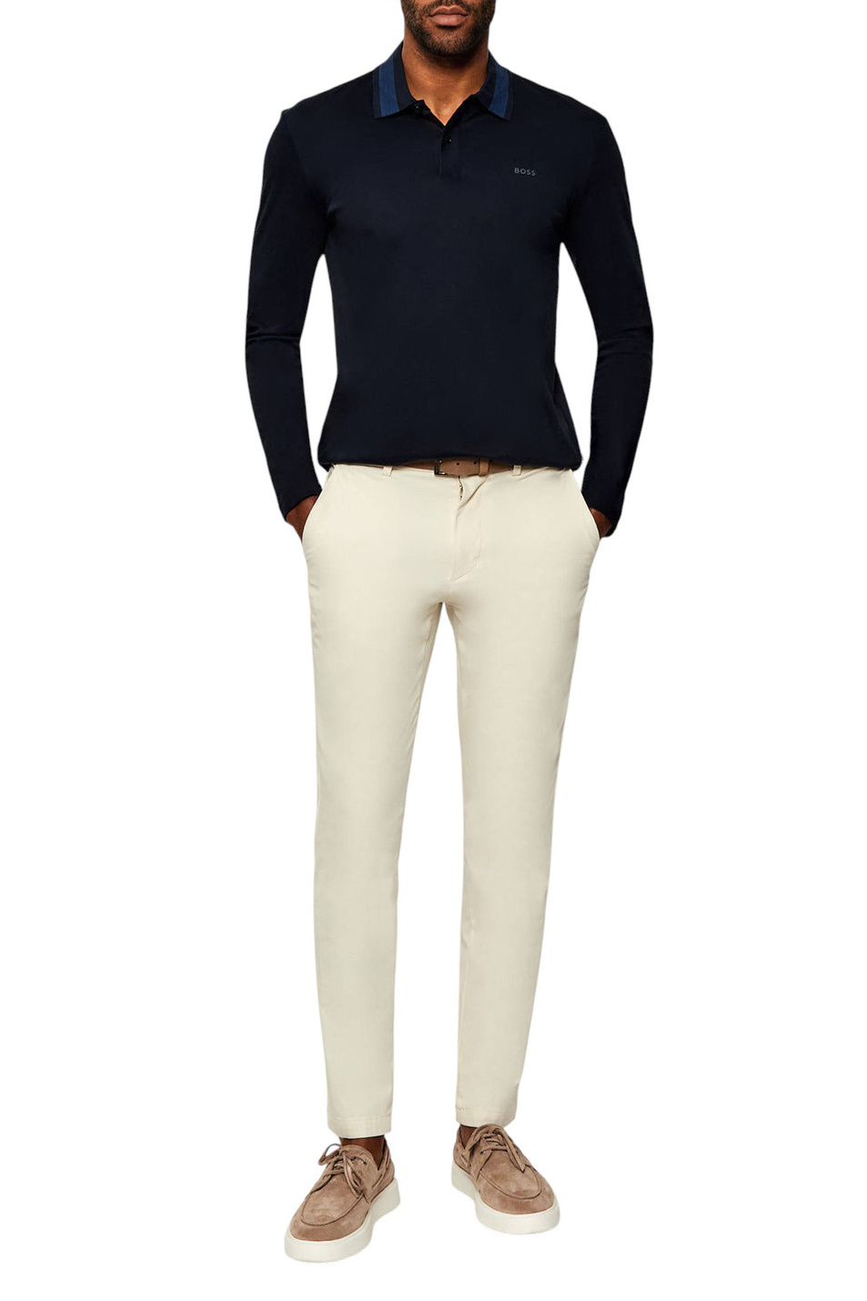 Мужской BOSS Джемпер поло Pleins из хлопка (цвет ), артикул 50549257 | Фото 3