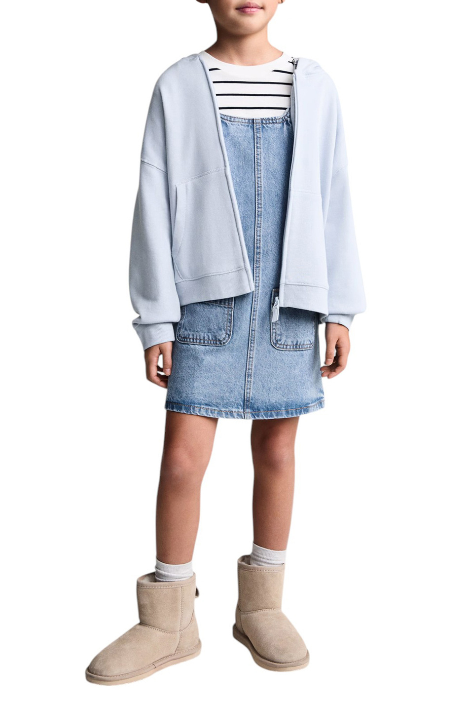 Девочкам Mango Kids Сарафан PAULA джинсовый (цвет ), артикул 87043270 | Фото 3