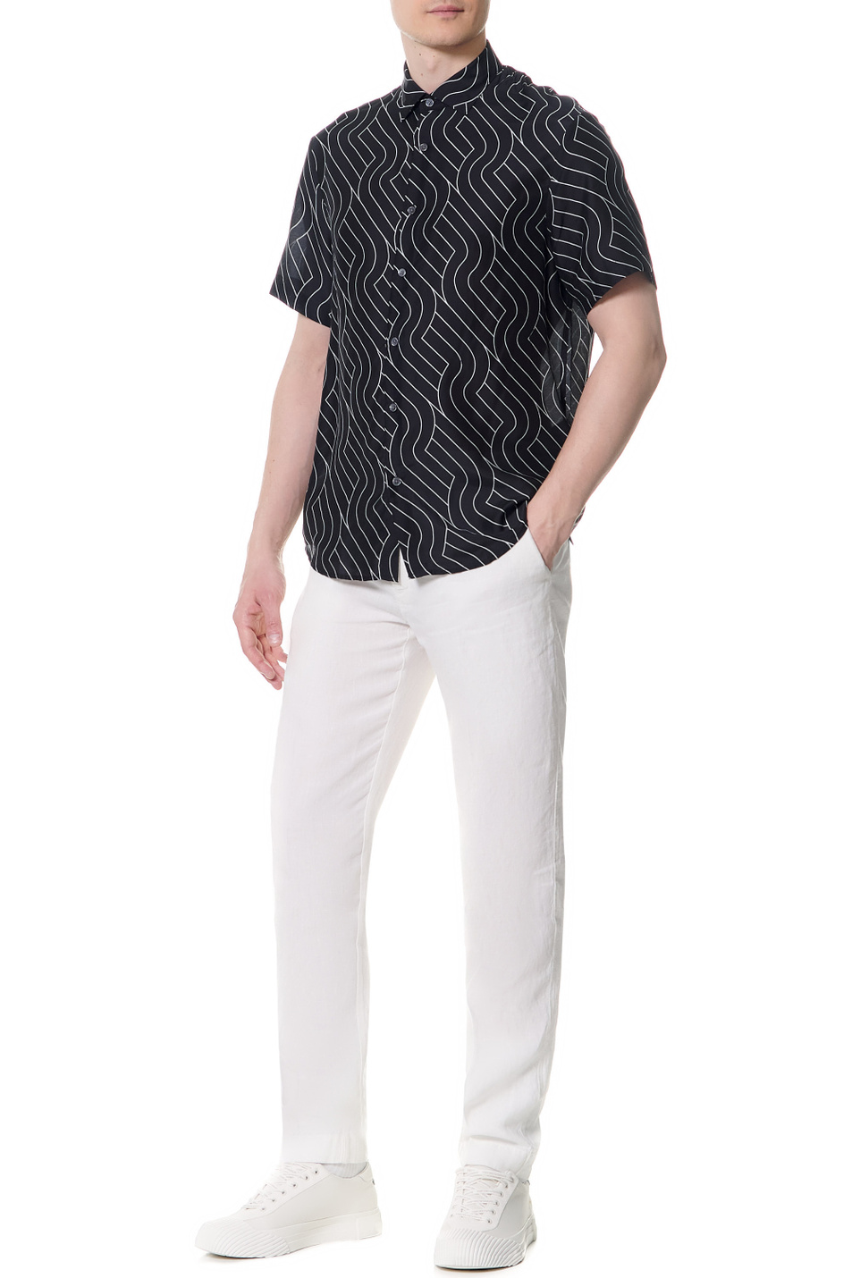 Emporio Armani Рубашка из модала с добавлением шелка (цвет ), артикул 3L1CB9-1NBOZ | Фото 2