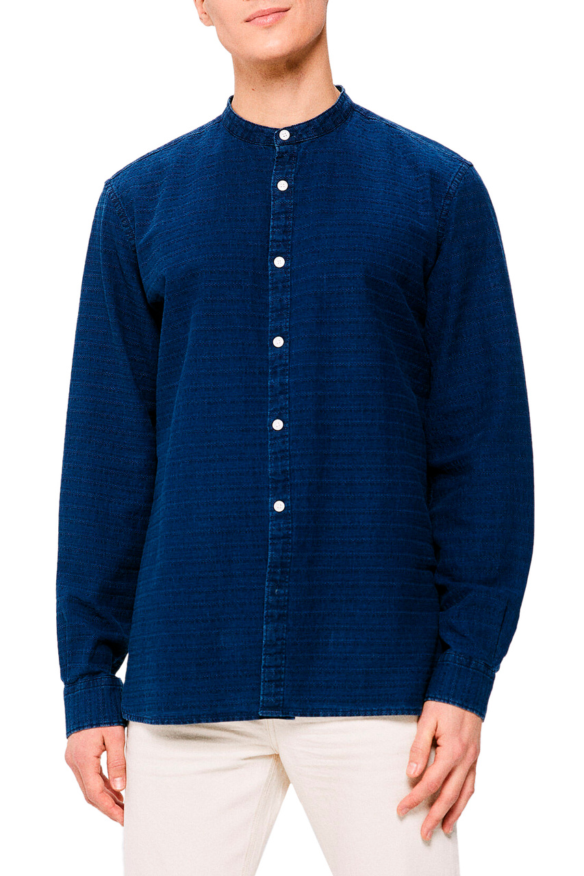 Рубашка из натурального хлопка|Основной цвет:Синий|Артикул:0295291 | Фото 1