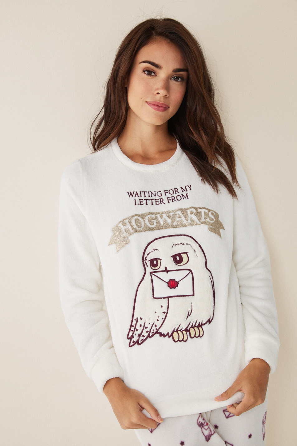 Длинная пижама из флиса «Хедвиг»|Основной цвет:Белый Женский Women'secret Длинная пижама из флиса «Хедвиг» (цвет ), артикул 3136353 | Фото 4