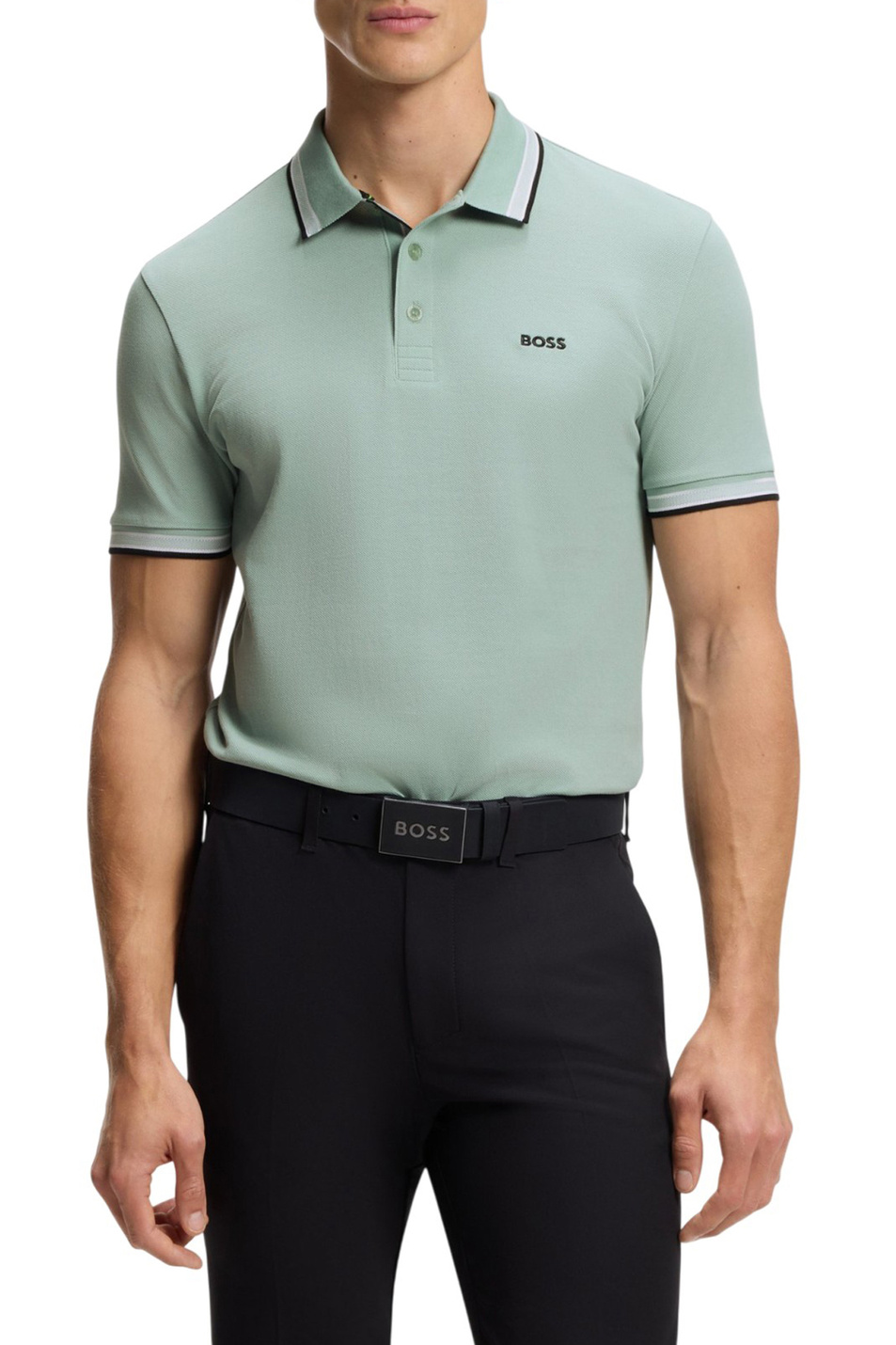 Поло Paddy из натурального хлопка|Основной цвет:Мятный Мужской BOSS Поло Paddy из натурального хлопка (цвет ), артикул 50469055 | Фото 3