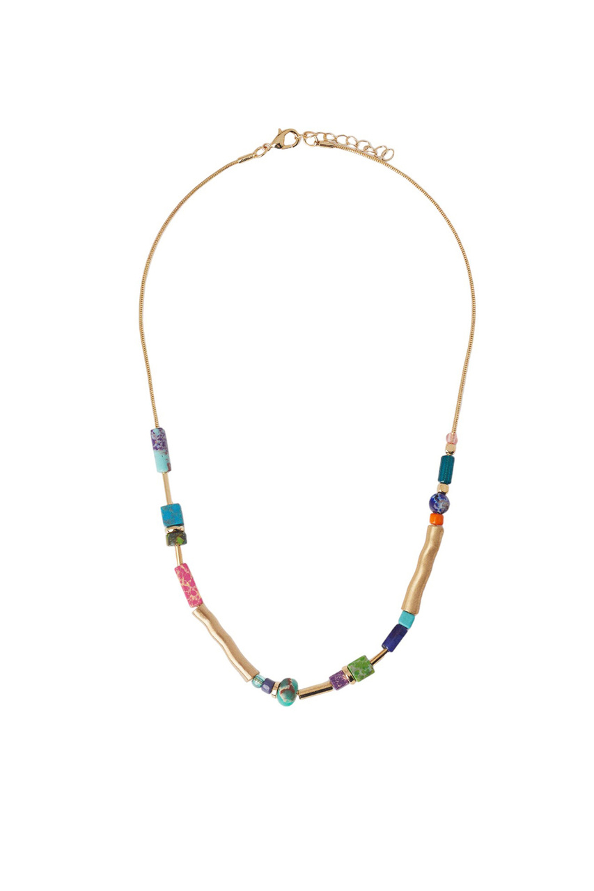 Ожерелье с камнями|Основной цвет:Разноцветный|Артикул:218525 | Фото 1
