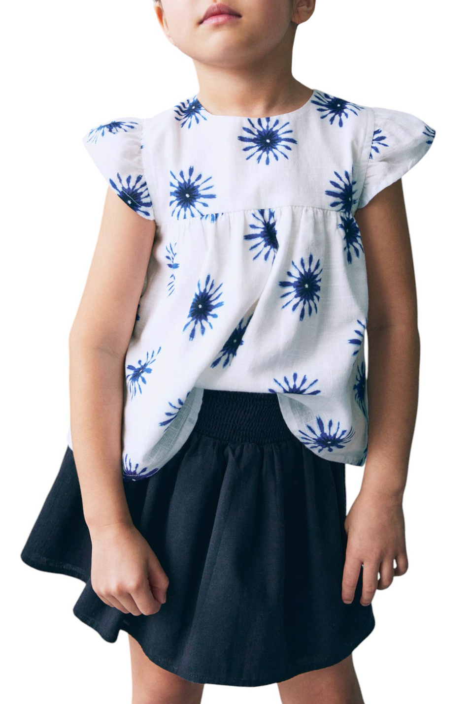 Юбка LARA из хлопка и льна|Основной цвет:Синий Девочкам Mango Kids Юбка LARA из хлопка и льна (цвет ), артикул 87096348 | Фото 3