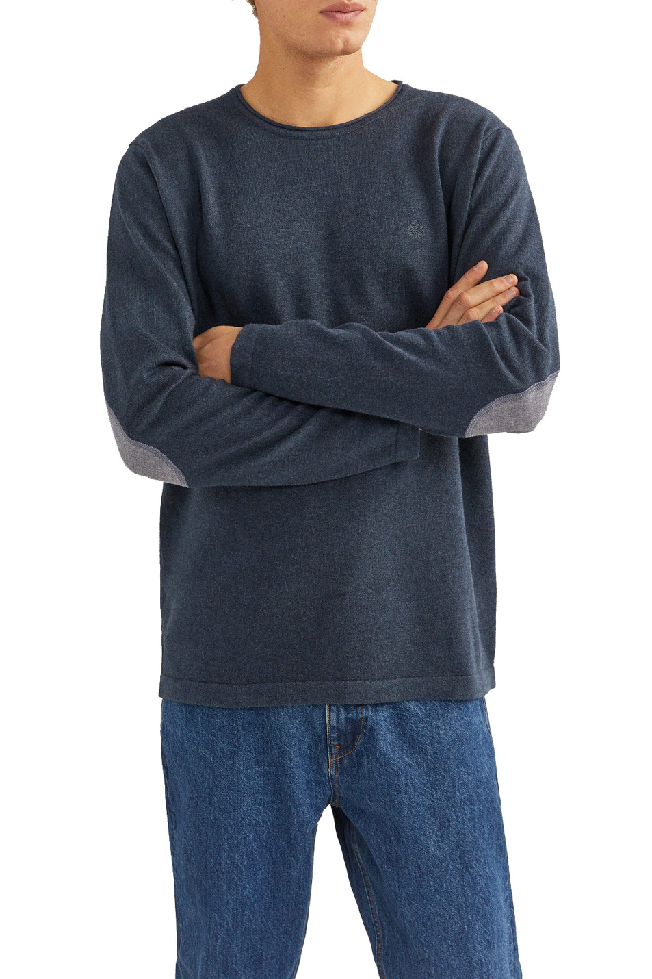 Springfield Базовый свитер из хлопка с нашивками на локтях (цвет ), артикул 1409387 | Фото 1
