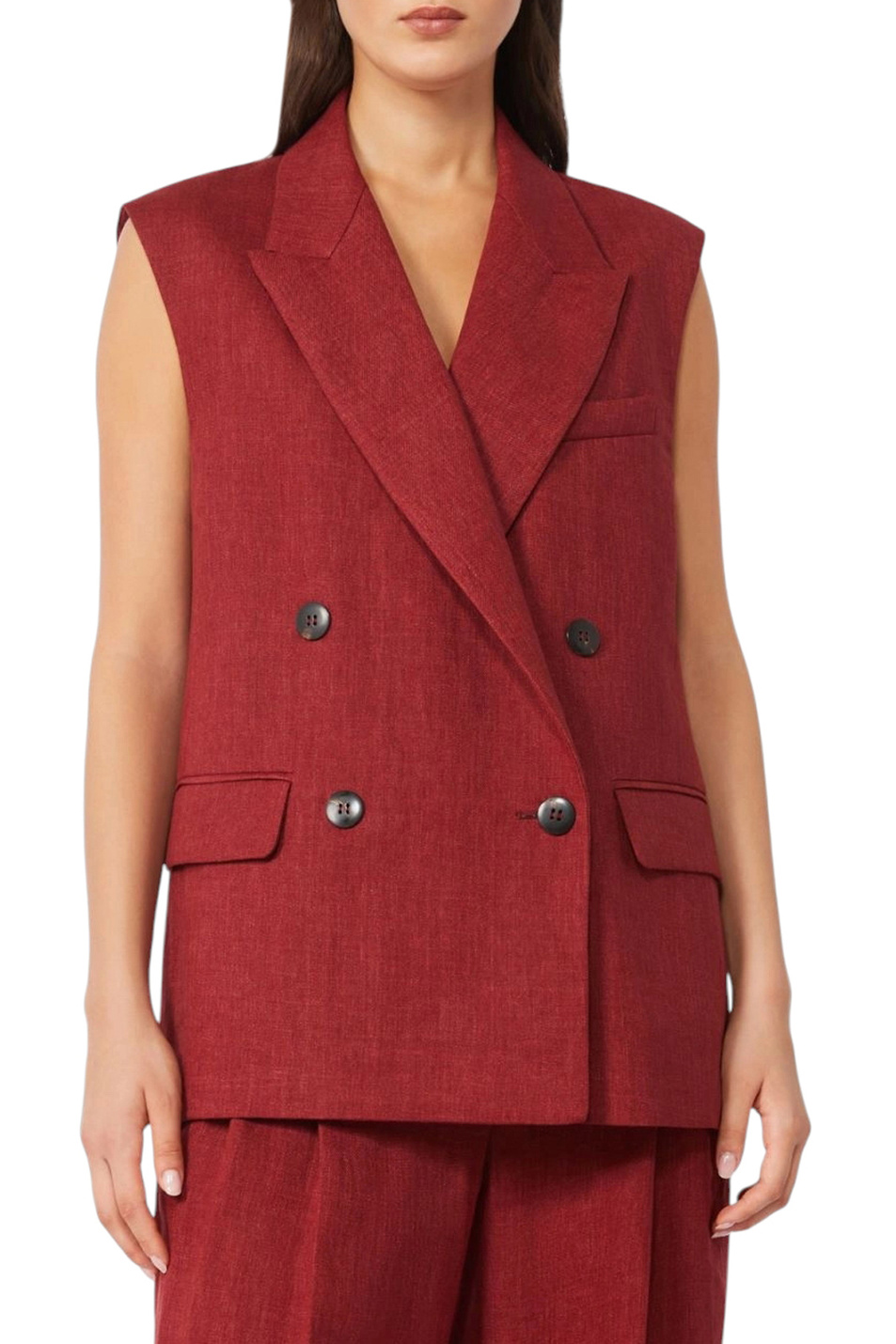 Женский Max Mara Жилет AIA из льна (цвет ), артикул 2616281012 | Фото 3