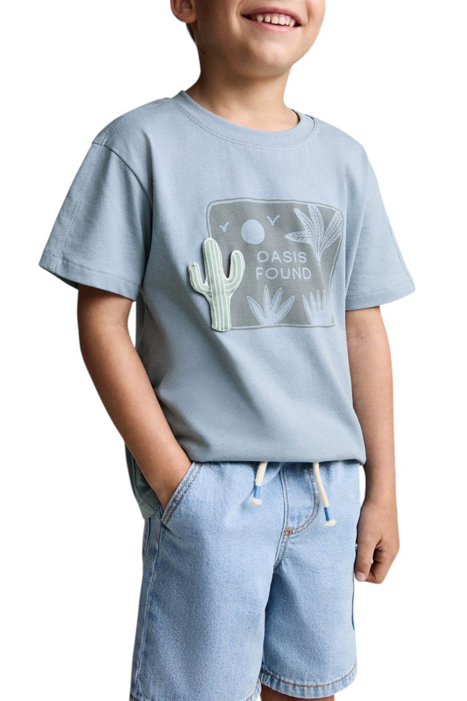 Мальчикам Mango Kids Футболка OASIS из хлопка (цвет ), артикул 87025965 | Фото 4