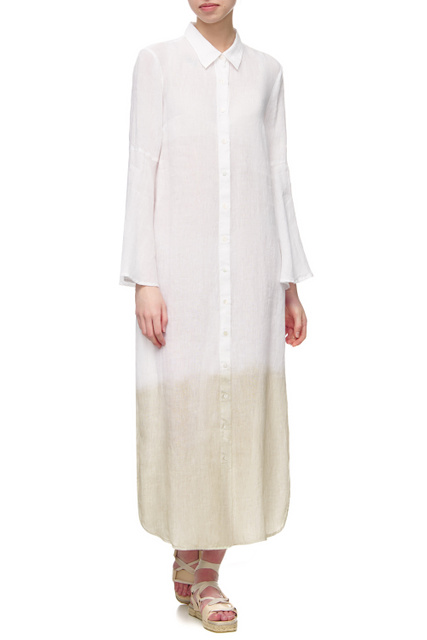 Платье-рубашка свободного кроя|Основной цвет:Белый|Артикул:V0W49DH0000115T00 | Фото 1