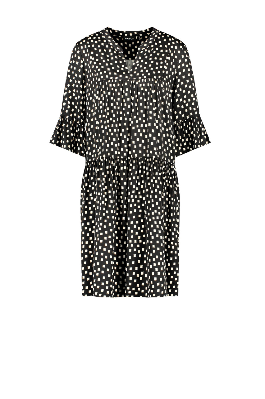 Платье из вискозы с принтом|Основной цвет:Черный|Артикул:980962-19191 | Фото 1