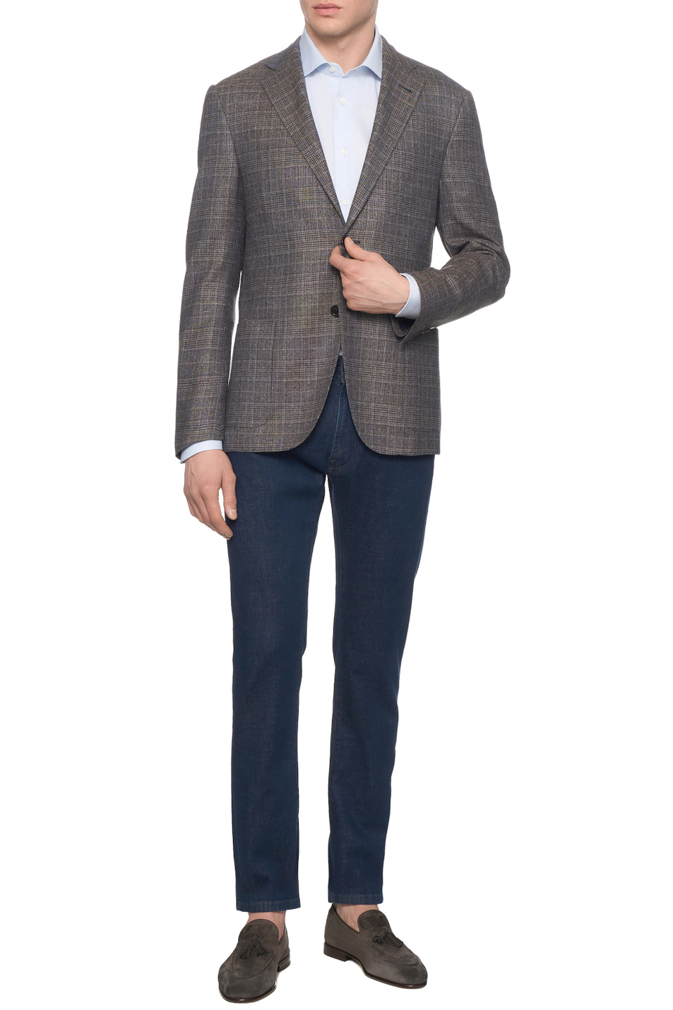 Мужской Corneliani Рубашка из хлопка и льна (цвет ), артикул 27P100-2711331 | Фото 3