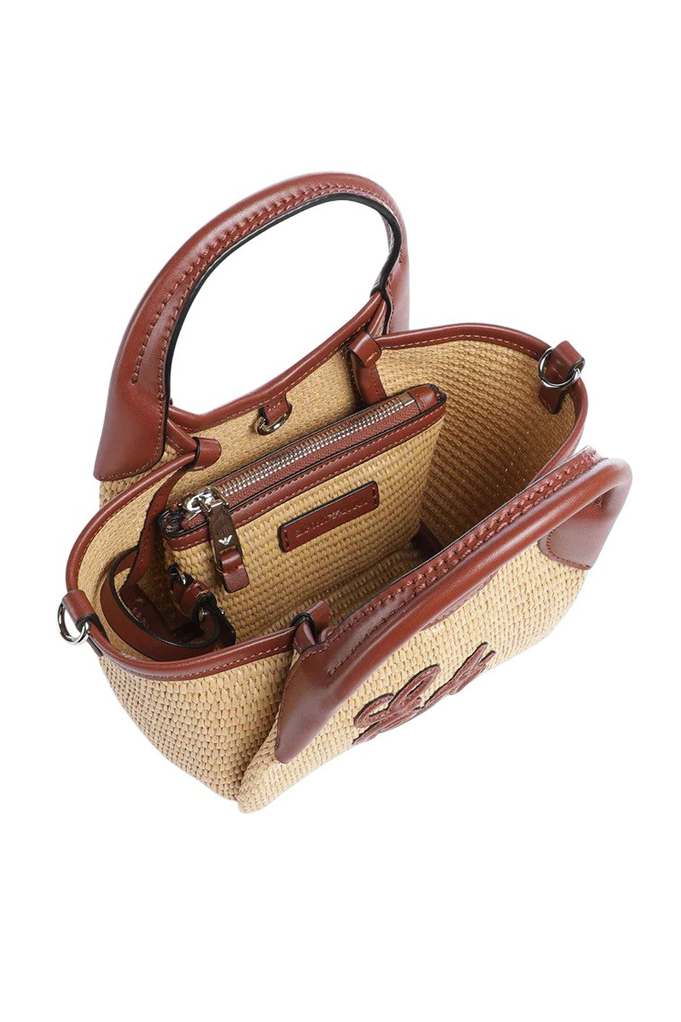 Сумка соломенная с логотипом|Основной цвет:Коричневый Женский Emporio Armani Сумка соломенная с логотипом (цвет ), артикул EW001011-AF25819 | Фото 4