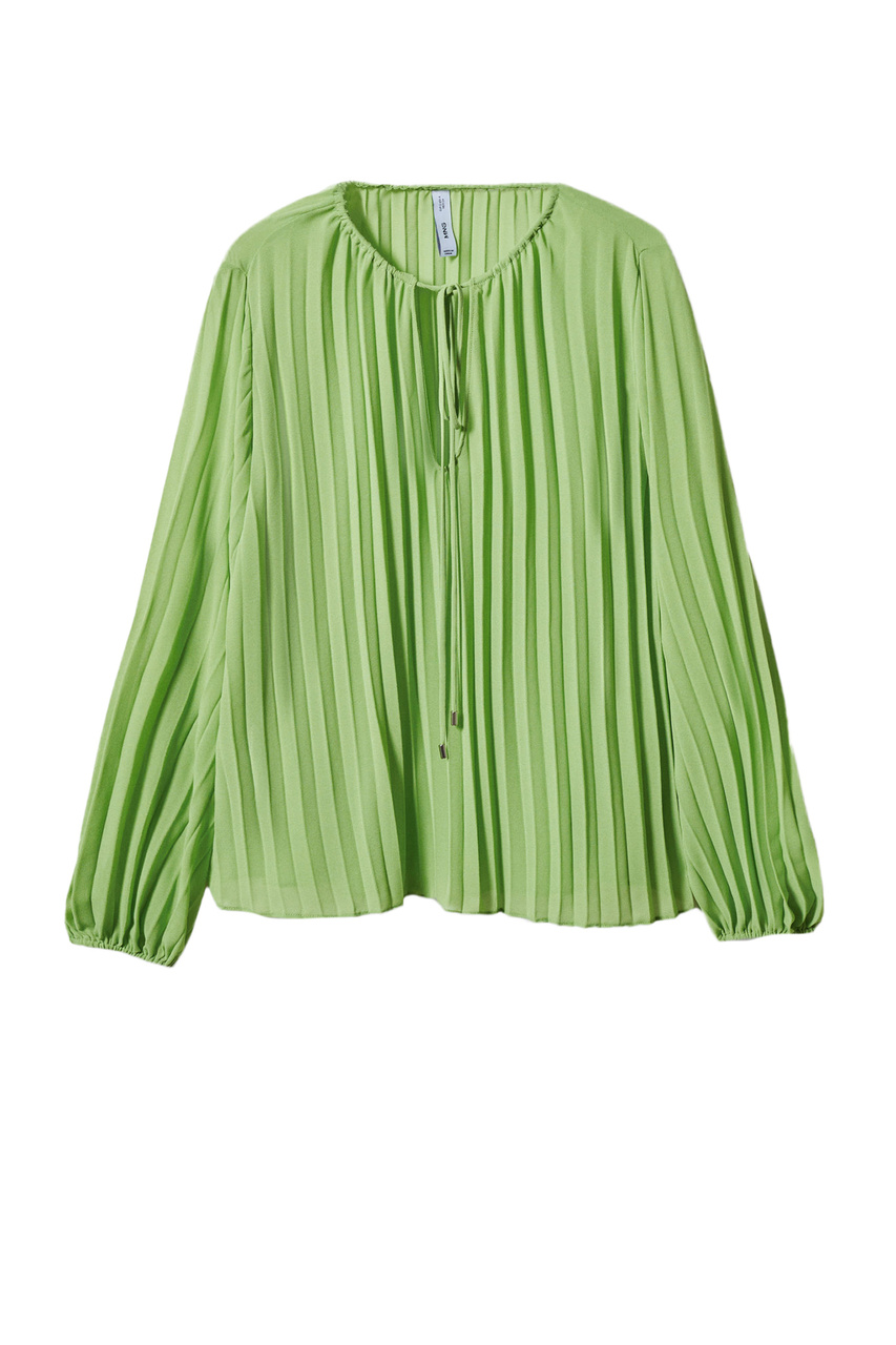 Блузка плиссированная PLIS с пышными рукавами|Основной цвет:Зеленый|Артикул:47015854 | Фото 1