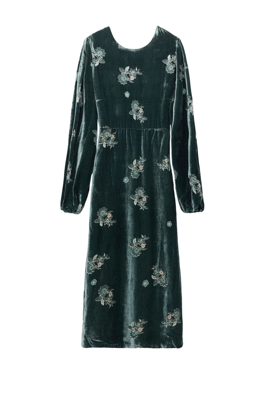 Платье SHINY OPULENCE из смесового шелка|Основной цвет:Хаки|Артикул:347024 | Фото 1