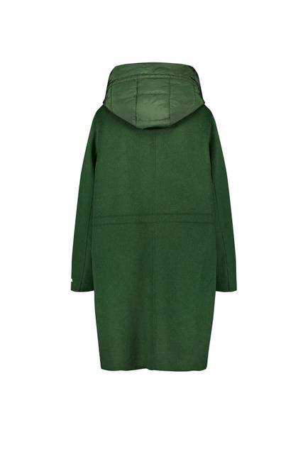 Пальто с капюшоном, кулиской и накладными карманами|Основной цвет:Зеленый|Артикул:150026-21512 | Фото 2