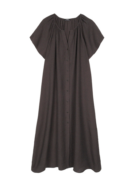 Платье с V-образным вырезом|Основной цвет:Серый|Артикул:194972 | Фото 1