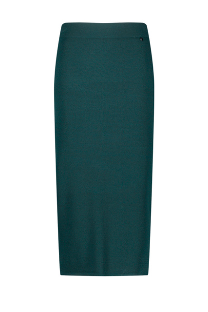 Однотонная трикотажная юбка|Основной цвет:Зеленый|Артикул:610004-44709 | Фото 1