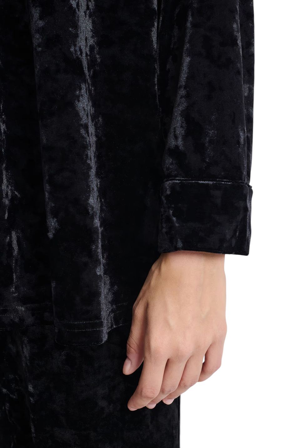 Женский Etam Пижамная рубашка FAYWEN из бархата (цвет ), артикул 6556010 | Фото 4