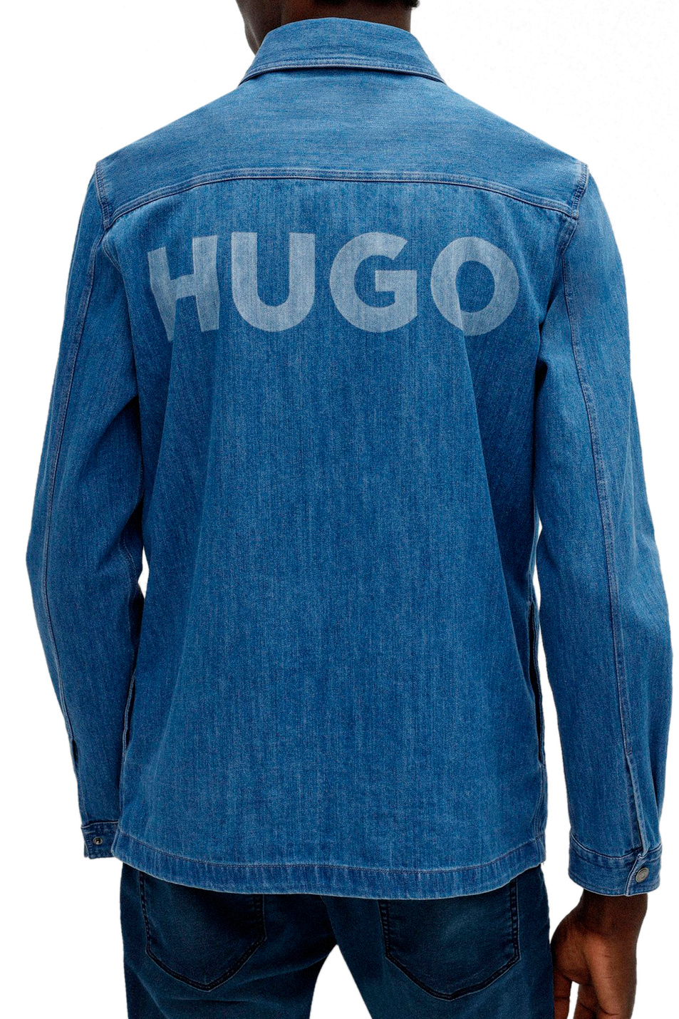 Мужской HUGO Рубашка джинсовая из натурального хлопка (цвет ), артикул 50473486 | Фото 5