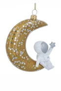 Не имеет пола Gisela Graham Елочная игрушка "Космонавт на луне",10 см (цвет ), артикул 01957 | Фото 1