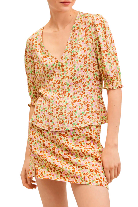 Mango Блуза BEADY с пышными рукавами и принтом ( цвет), артикул 27017125 | Фото 3
