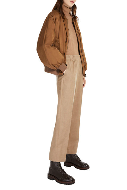 Однотонные брюки ALCA из шерсти|Основной цвет:Бежевый|Артикул:51360423 | Фото 2