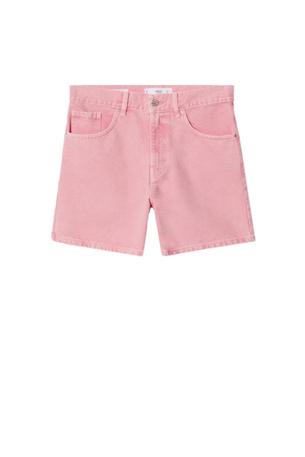 Джинсовые шорты ZAIDA прямого кроя|Основной цвет:Розовый|Артикул:27097884 | Фото 1