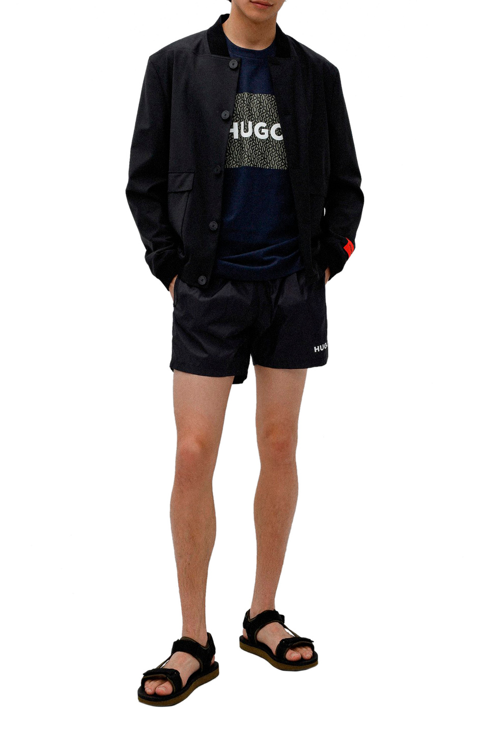 Мужской HUGO Футболка прямого кроя с лого (цвет ), артикул 50471672 | Фото 2