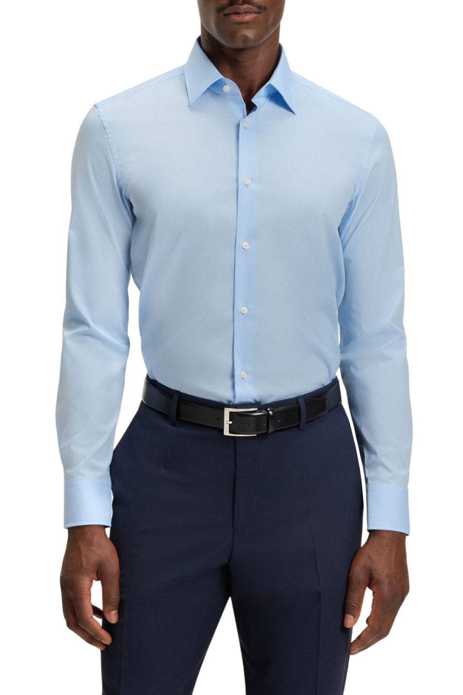 Рубашка из эластичного хлопка|Основной цвет:Голубой Мужской BOSS Рубашка из эластичного хлопка (цвет ), артикул 50469345 | Фото 3