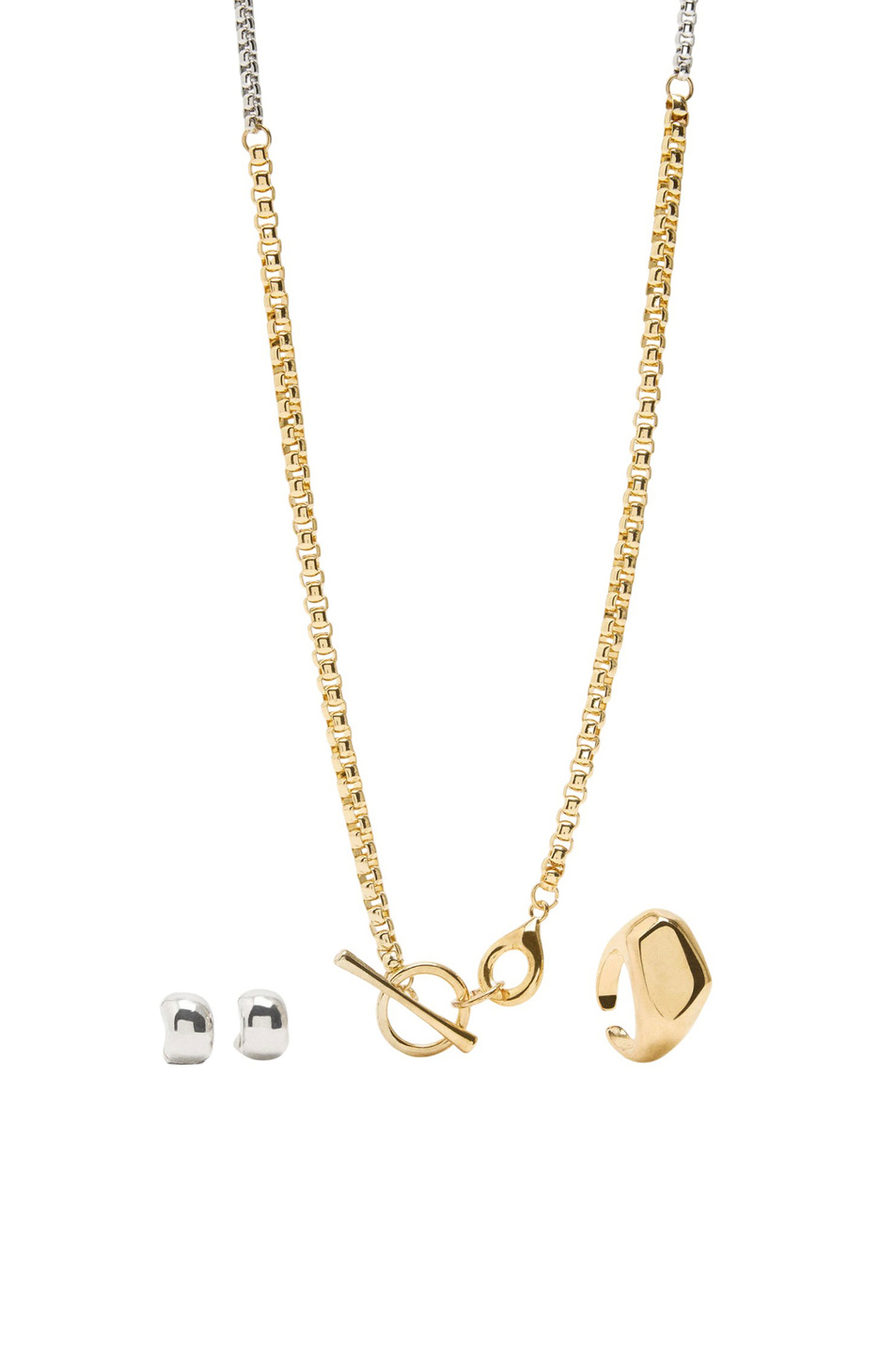 Набор украшений (ожерелье, серьги, кольцо)|Основной цвет:Разноцветный Женский Parfois Набор украшений (ожерелье, серьги, кольцо) (цвет ), артикул 239334 | Фото 1