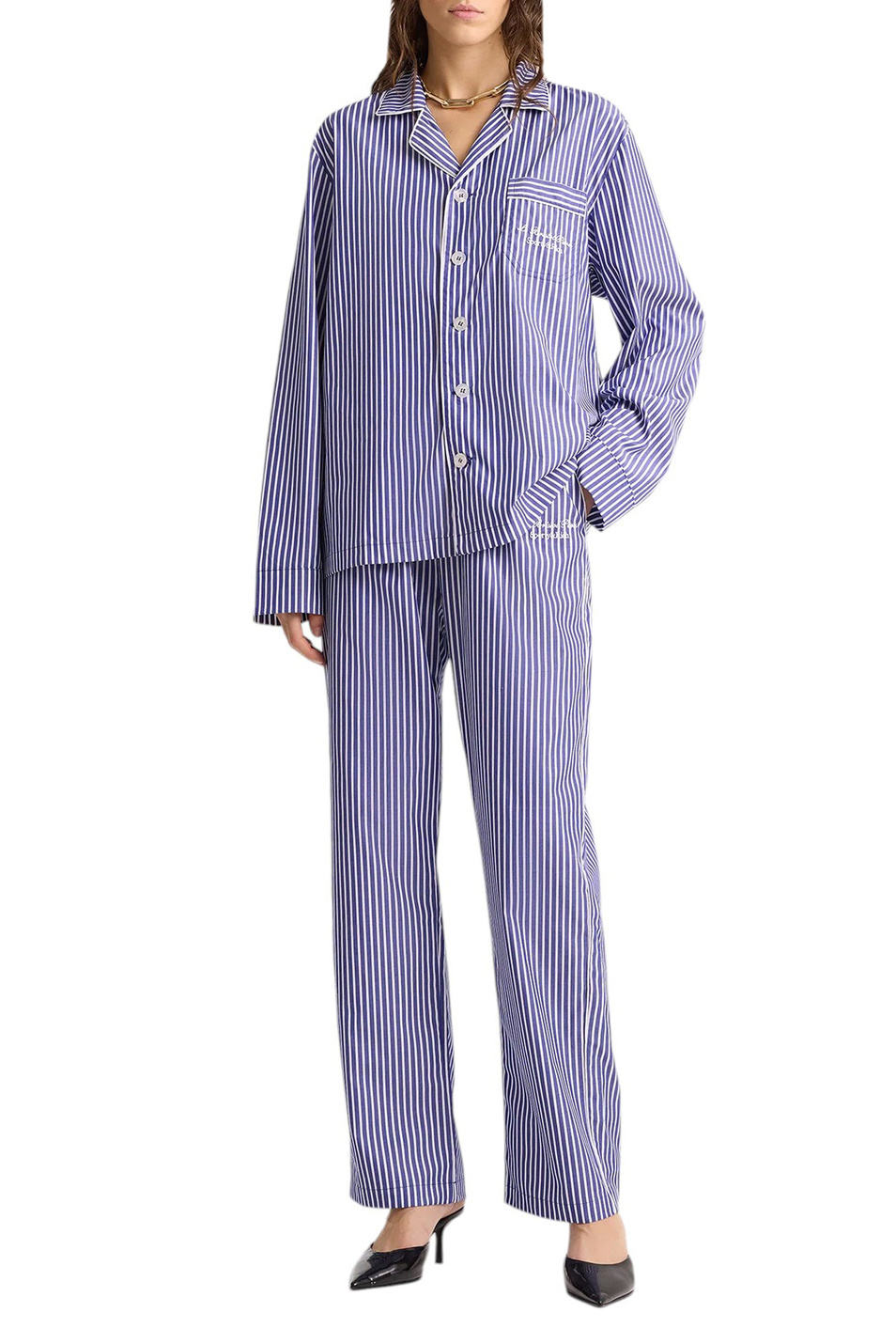 Женский Sporty & Rich Брюки Faubourg из хлопка (цвет ), артикул PA010517619BL83 | Фото 2