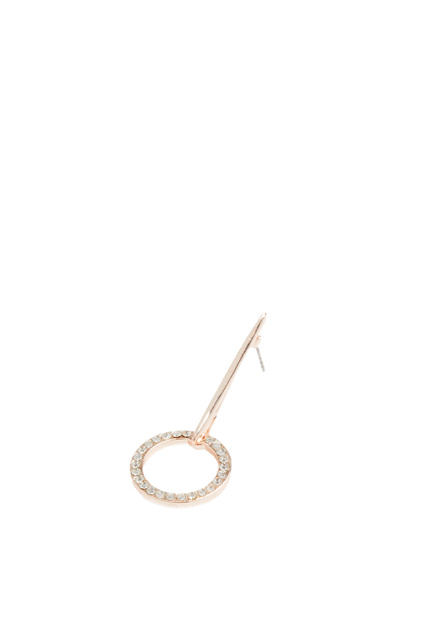 Серьги-гвоздики с подвеской-кольцом|Основной цвет:Розовый|Артикул:168124 | Фото 2