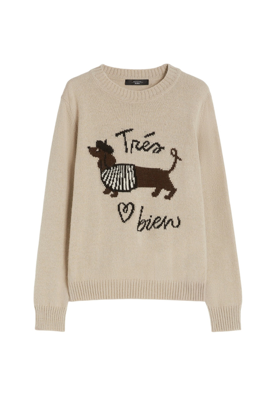 Джемпер NITRA с вышивкой|Основной цвет:Бежевый Женский Weekend Max Mara Джемпер NITRA с вышивкой (цвет ), артикул 2525366292 | Фото 1