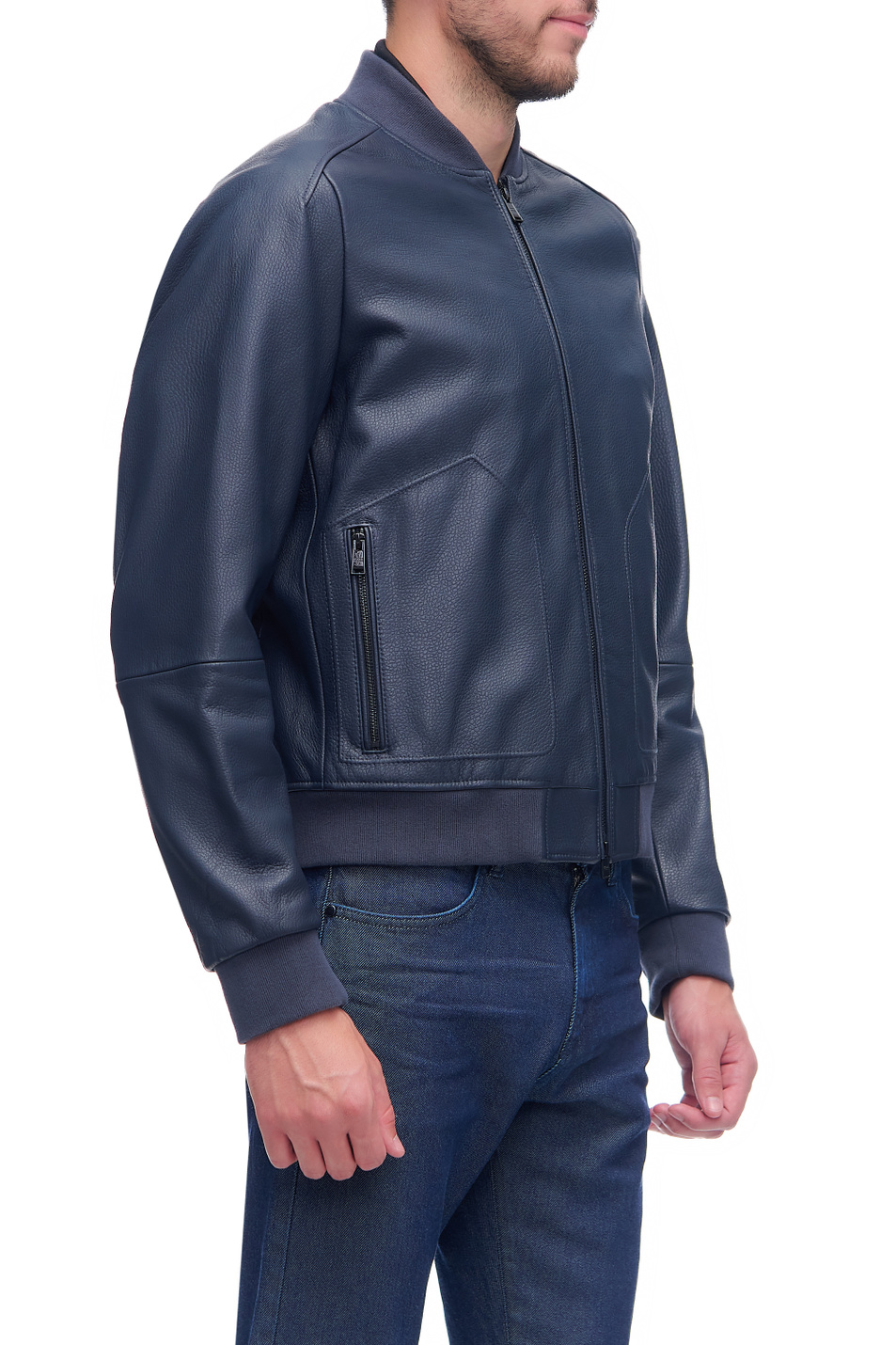 Мужской BOSS Куртка-бомбер стандартного кроя из натуральной кожи (цвет ), артикул 50456267 | Фото 4