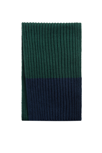 Двухцветный вязаный шарф NIAGRAS|Основной цвет:Зеленый|Артикул:37085947 | Фото 2
