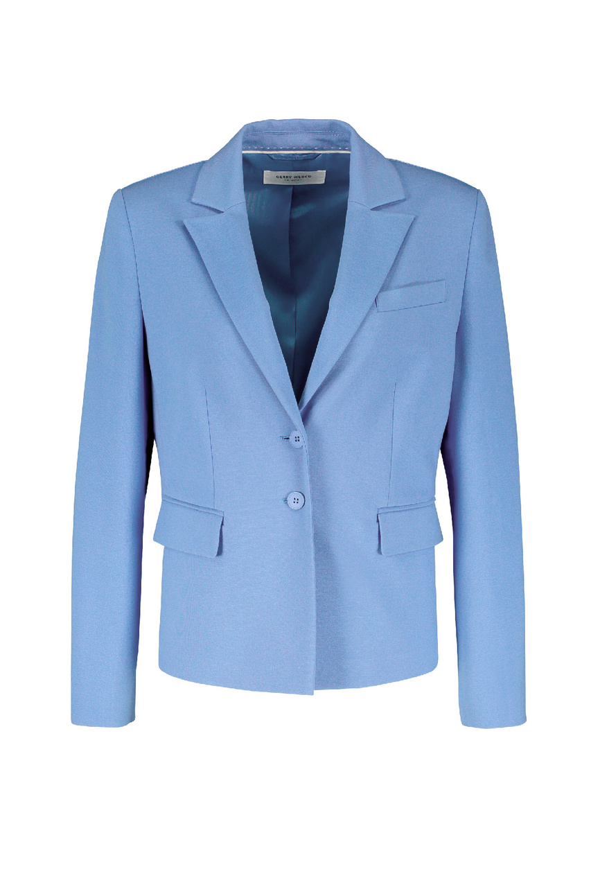 Пиджак из смесовой вискозы|Основной цвет:Синий|Артикул:935028-31218 | Фото 1