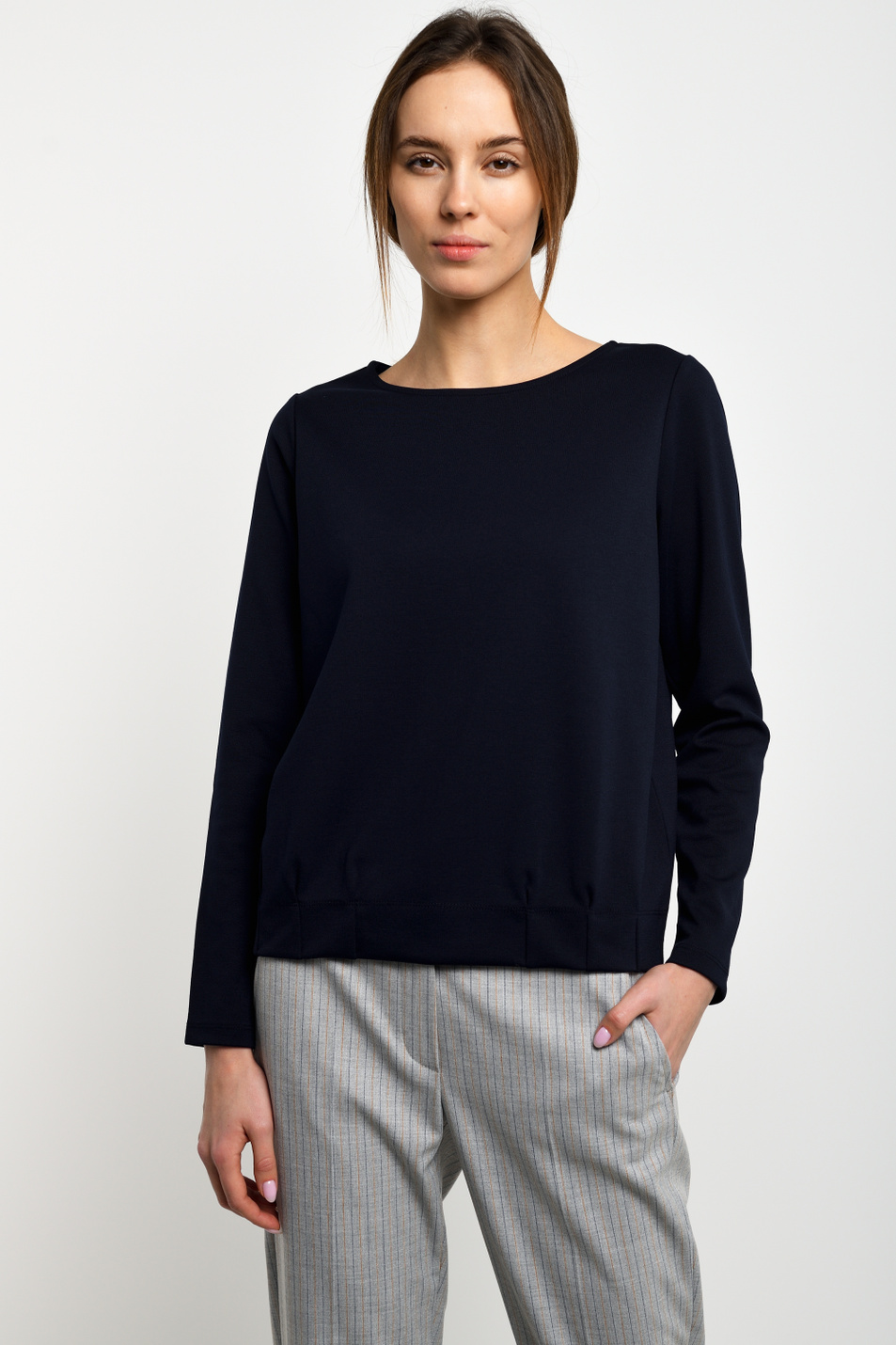 Женский Gerry Weber Джемпер из смесовой вискозы с декоративными складками (цвет ), артикул 270043-44032 | Фото 1