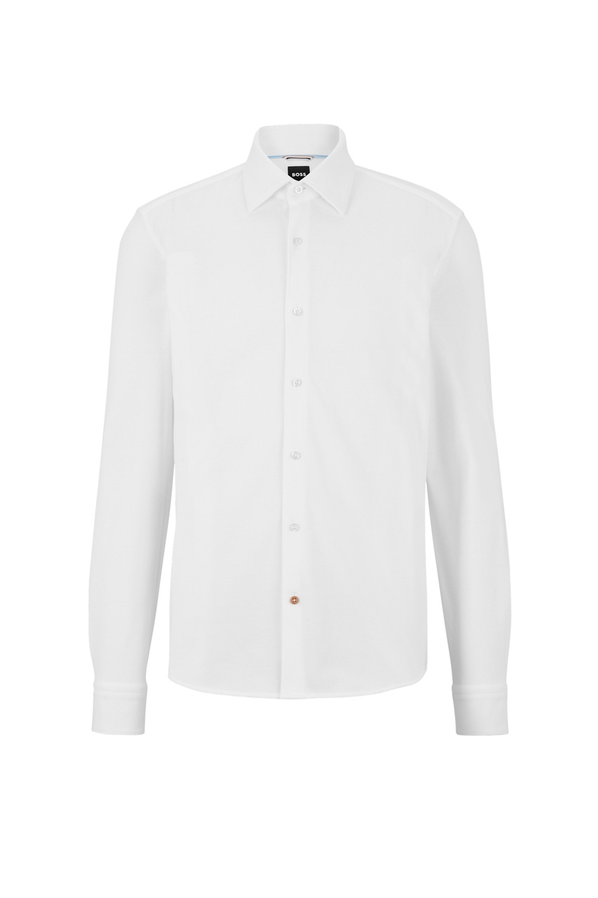 Рубашка трикотажная из натурального хлопка|Основной цвет:Белый|Артикул:50484307 | Фото 1