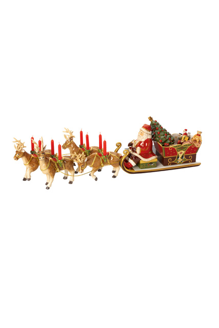 Музыкальная шкатулка «Санта в оленьей упряжке»|Основной цвет:Мультиколор|Артикул:14-8602-6500 | Фото 1