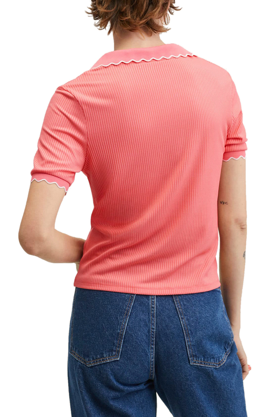 Женский Mango Джемпер VENTI из трикотажа в рубчик (цвет ), артикул 27075768 | Фото 4