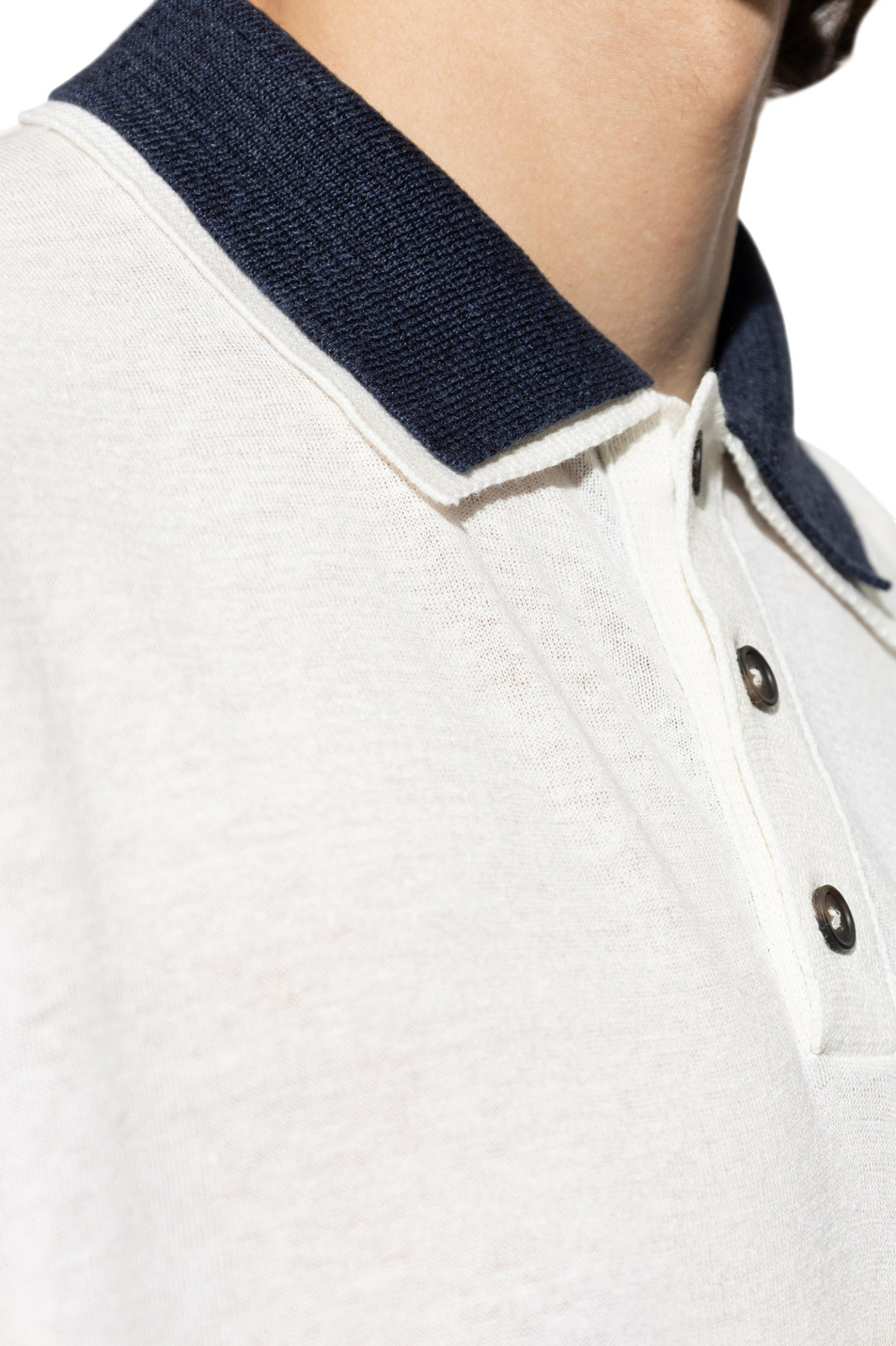 Поло прямого кроя|Основной цвет:Белый Мужской Eleventy Поло прямого кроя (цвет ), артикул M76POLM01-MAG0M059 | Фото 5