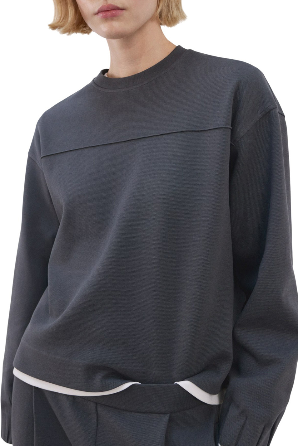 Женский Mango Свитшот PIQUE из смесового хлопка (цвет ), артикул 27083315 | Фото 3