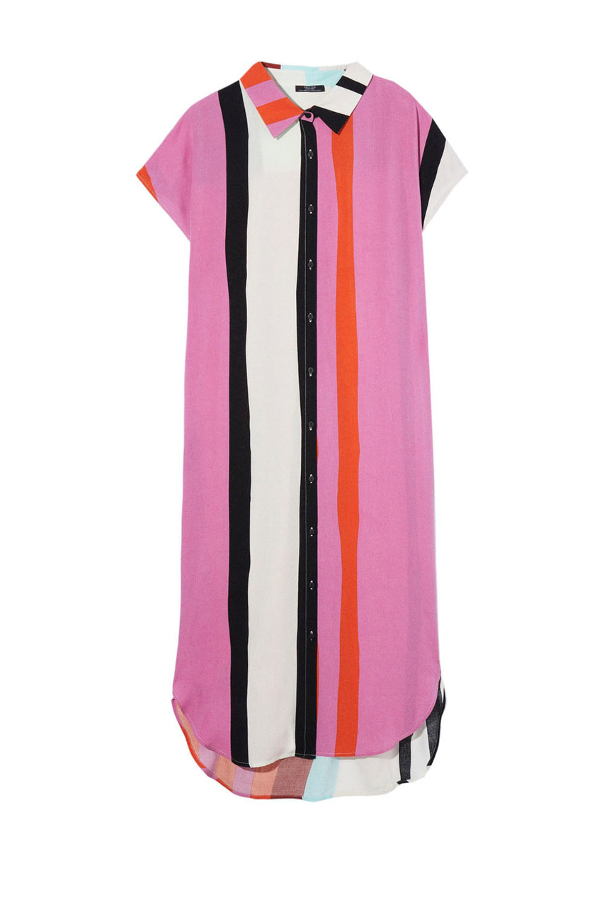 Платье-рубашка с принтом|Основной цвет:Мультиколор|Артикул:209383 | Фото 1