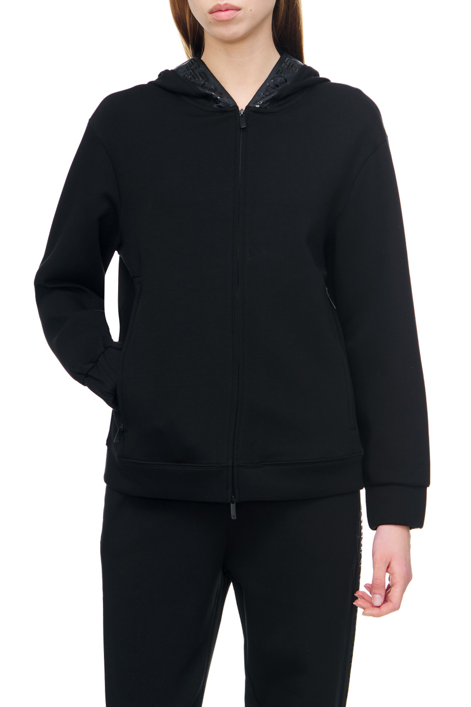 Женский Emporio Armani Толстовка из смесового хлопка на молнии (цвет ), артикул 6L2M6C-1JHSZ | Фото 4
