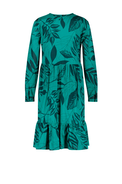 Платье из натурального хлопка с принтом|Основной цвет:Зеленый|Артикул:780010-31505 | Фото 2