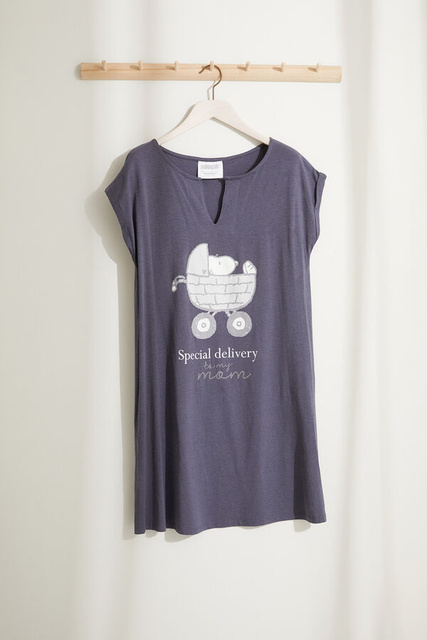 Ночная рубашка для беременных «Снупи»|Основной цвет:Синий|Артикул:3639061 | Фото 1