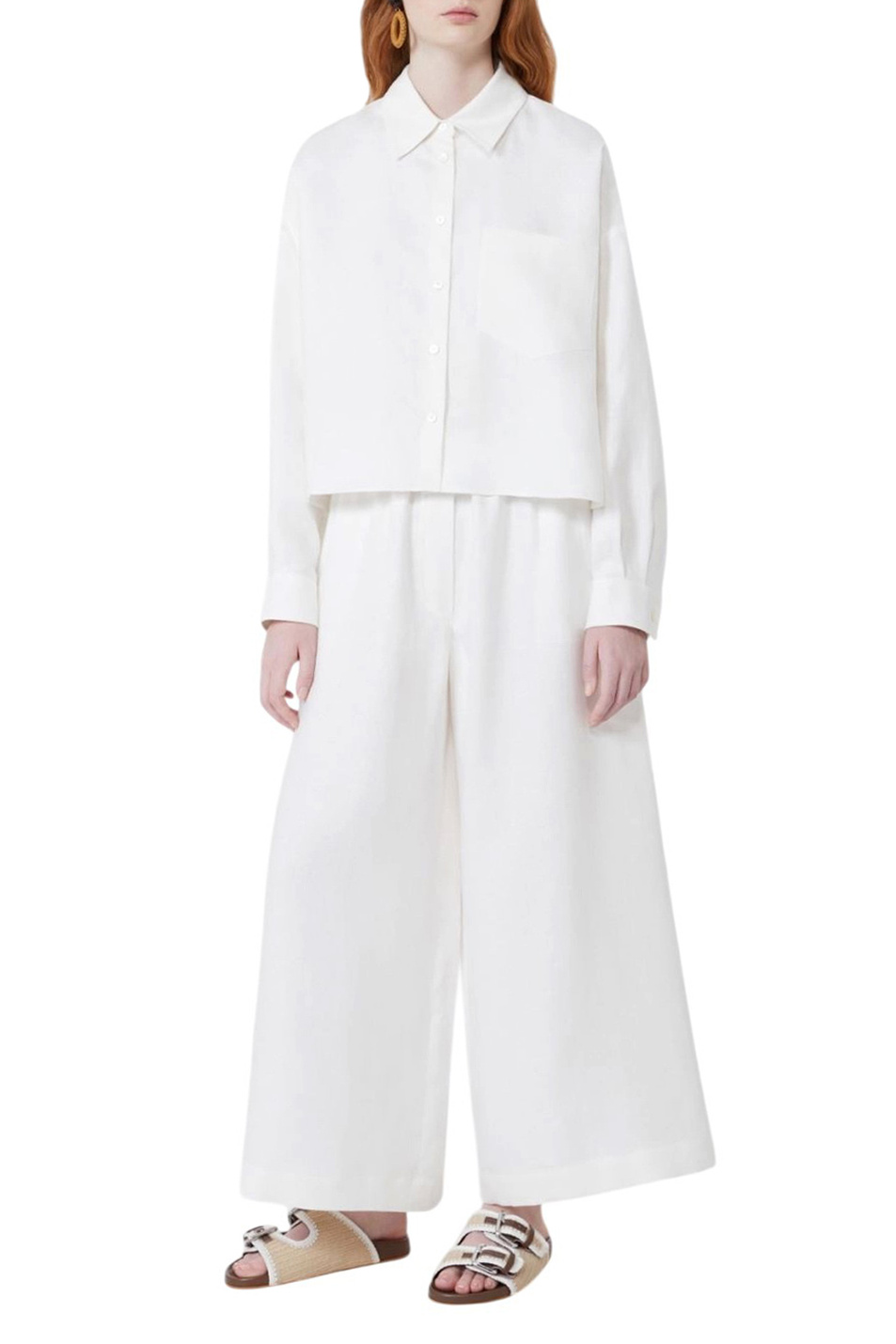 Женский Weekend Max Mara Брюки FELINO из льна (цвет ), артикул 2615131042 | Фото 3